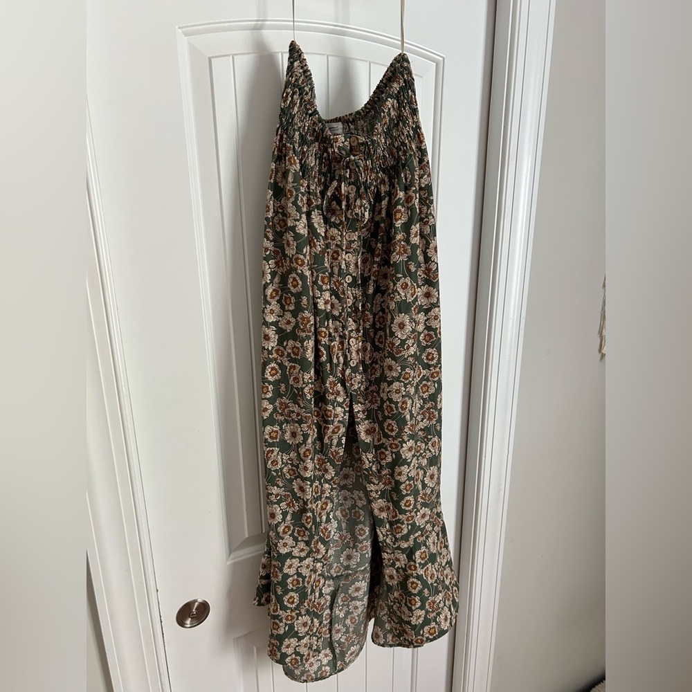 Carly Jean Los Angeles Floral Green Women's Maxi Skirt